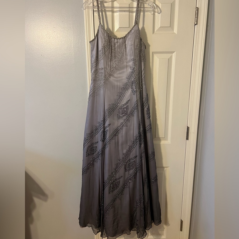Tiffany Designs Gray Maxi Dress